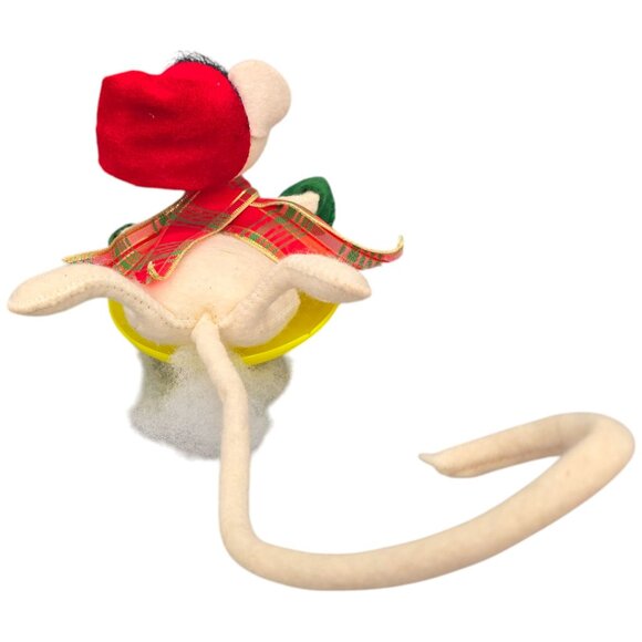 ANNALEE Vintage 1998 Felt Christmas Mouse Saucer Sled Disc Snow Doll Sledding - Picture 3 of 11